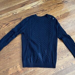 Tory Burch Midnight Blue Cable Knit Sweater
